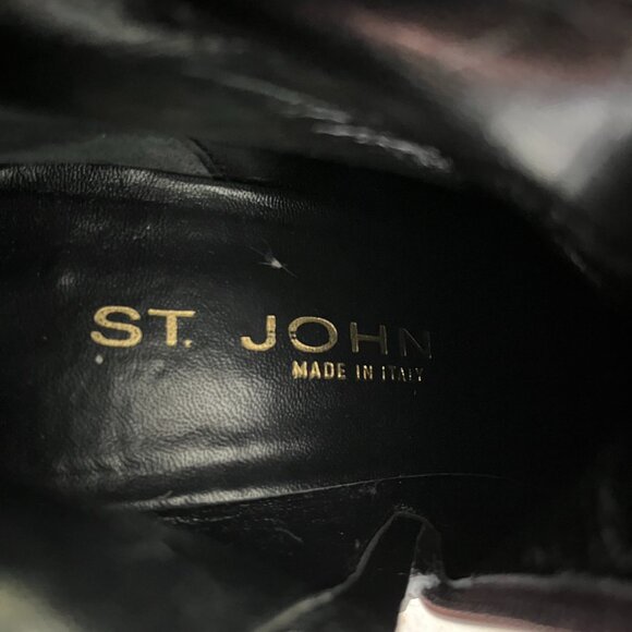 VTG St. John Sz 9 Square Toe Brown Suede Boots 90's Made in Italy - Picture 13 of 15